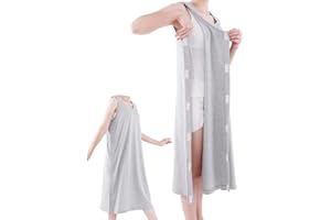 DURASIKO Post Shoulder Surgery Shirt,Sides and Full Arm Opening,Snap Open Tearaway Shirt,Soft Cotton Material,Chemo Clothing for Home Care/Post Surgery/Dialysis/Elderly/Fracture/Disability/Rehab