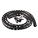 Chengsi Cable Sleeve Organizer Cord Wire Wrap Coiled Tube Cable Management Sleeve for Home Office PC TV (Black Length59inches Diameter1.1inches)