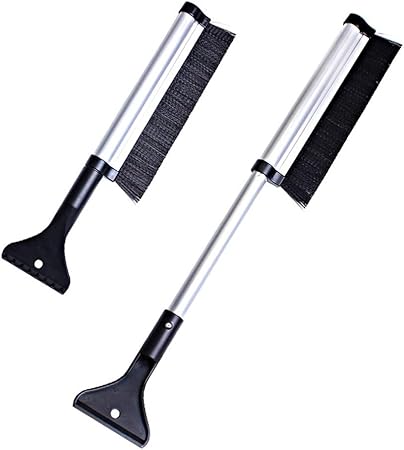 Amazon スノーブラシ 除雪ブラシ スノーショベル 雪ブラシ 2way 雪かき 車用ブラシ アイテム 雪下ろし 軽量 伸縮式 アイススクレーパー ブラシ付 自動車フロントガラス 凍結 霜 雪 氷取りに 雪対策 White 車 バイク 車 バイク