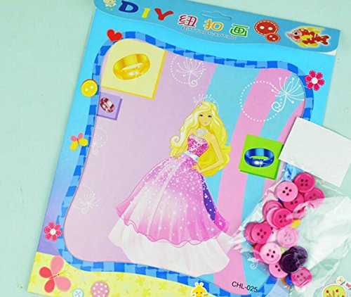 Vytung Button Painting Mosaic Sticker DIY handmade Art Kits for Kids Animal (Pack of 4) (Princess) - Thumbnail 3