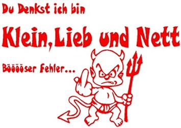 24,4cm x 35cm Rot Autoaufkleber Teufel mit Spruch ca Aufkleber