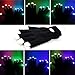 hndtek Deluxe Large Size LED Black 6 Light Flashing Modes Gloves, for Clubbing, Rave, Birthday, Electronic Dance, Disco, and Dubstep Party, Unisex Gloves,(1,Black)
