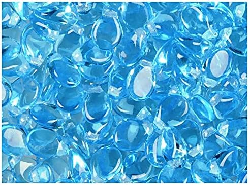 50pcs PIP Beads 7x5mm Pressed Czech Glass, Transparent Aqua