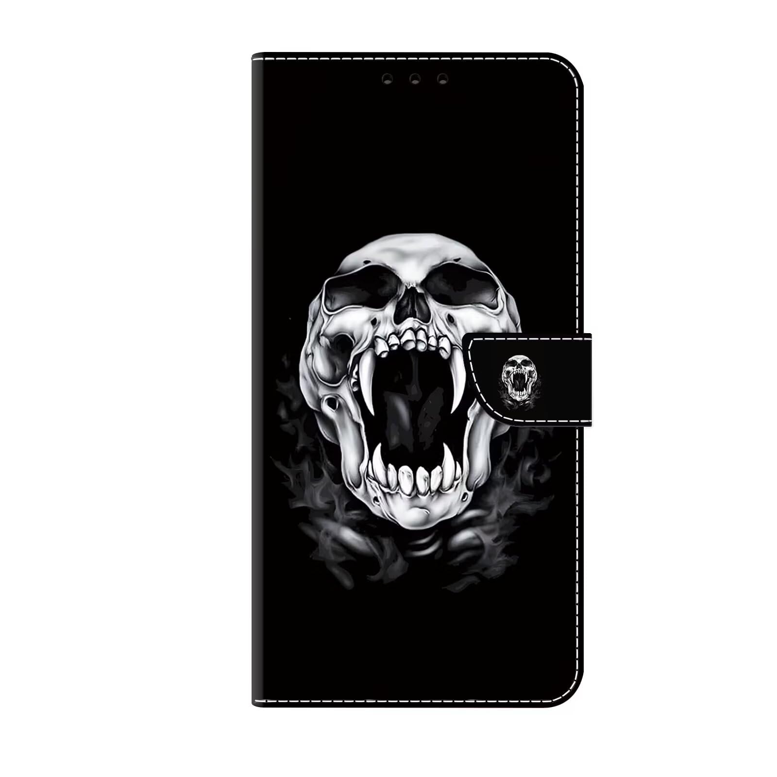 Bnvdfre for Motorola Moto G54 Case Protective Wallet Flip Phone Case Shockproof Card Holder with Magnetic Stand PU Leather Cover for Motorola Moto G54, Skeleton