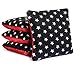 Tailgating Pros Pro-Style Two-Sided Cornhole Bags Slick & Stick Resin Filled Suede and Duck Canvas Set of 8-20+ Color Combos - (Stars/Red Suede & Stripes/Navy Suede)