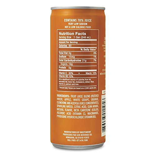 IZZE Sparkling Juice, Clementine, 8.4 oz Cans, 4 Count Pricepulse