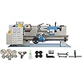 INTBUYING Mini Metal Lathe Machine 7''x14'' Benchtop Lathe Machine Precision Hobby DIY Table Lathe Horizontal Metalworking Wood Lathe Machine 1HP/750W Brushless Motor 0-2250RPM Metric Thread 110V
