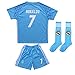 2016/2017 REAL MADRID #7 RONALDO KIDS BLUE SOCCER JERSEY & SHORTS YOUTH SIZES