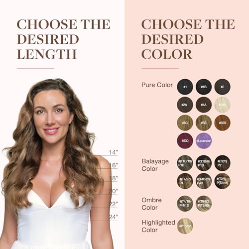 GOO GOO Natural Hair Clip in Extensions, 7pcs 120g 50cm 4/27/4 Chocolate Brown to Caramel Blonde, Natural Hair Extensions