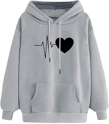 heart print hoodie