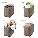 mDesign Fabric Storage Basket with Internal Coating and Structured Design (Pack of 2) - Ideal Makeup Storage - Practical Cotton Storage Box with Handle for Bathroom - Brown
