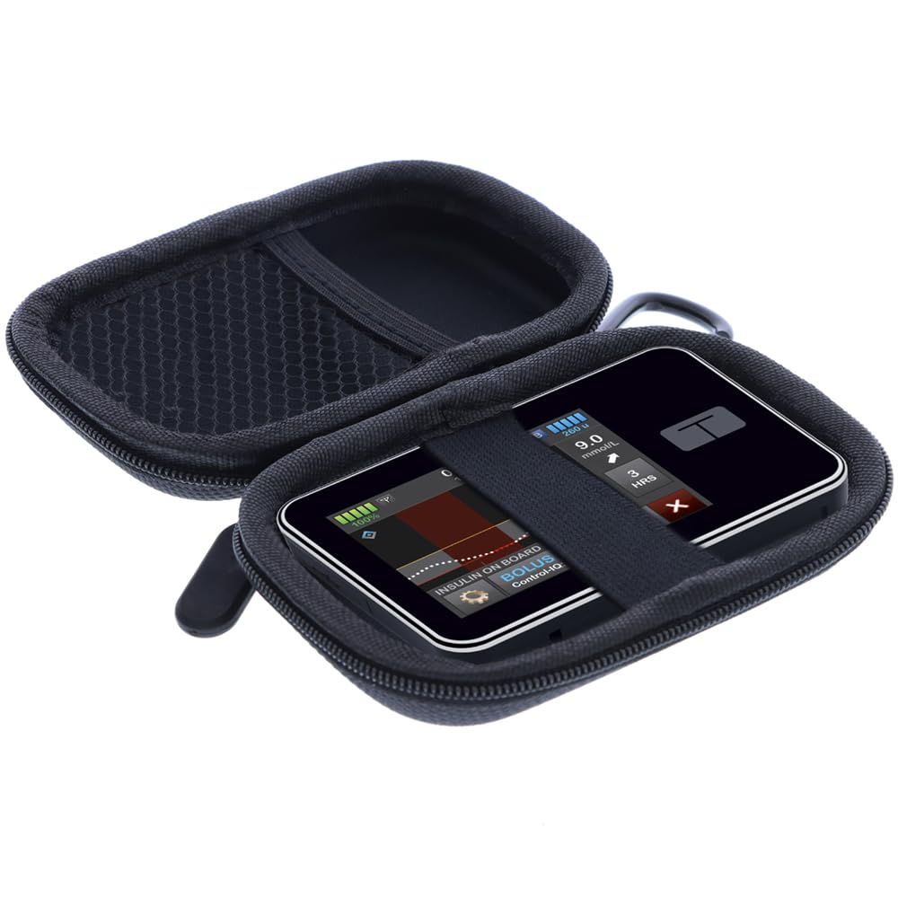 foto-kontor Bag Compatible with Tandem T:Slim X2 Blood Glucose Meter Insulin Pump Diabetic Storage Protective case Durable Discreet Black