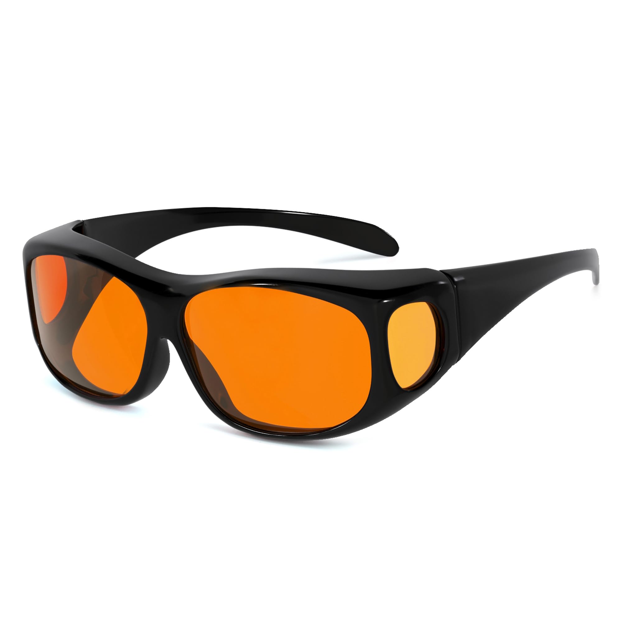 Eyekepper 100% Blue Light Reduction,Huge Fitover Anti-Blue Blocking Computer Eyeglasses with Extra Amber Lenses, Black +0.0 — image 1