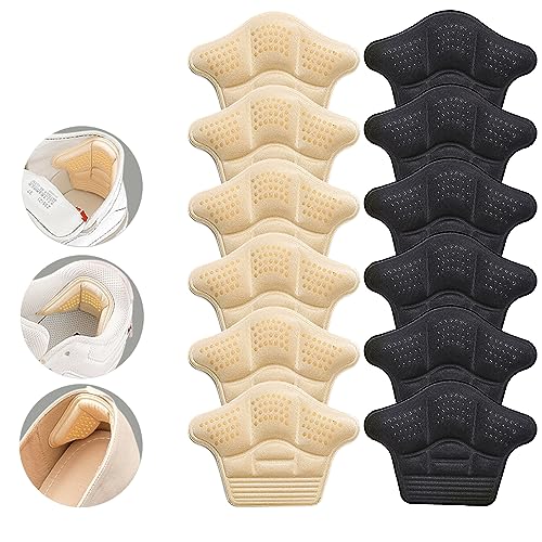 YEELEWO 12PCS Plantillas Para Zapatos, Almohadillas de Talón para Zapatos Sueltos, Plantillas para Zapatos Tacones Protector, Talonera autoadhesiva, Adecuado para calzado deportivo de hombre y mujer, zapatos de cuero, tacones altos, etc.