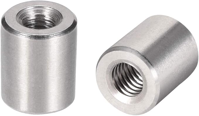 Sourcing Map Tuerca Conector Redondas M5x12mm De Altura Del Manguito Tuerca De Vástago De Acero