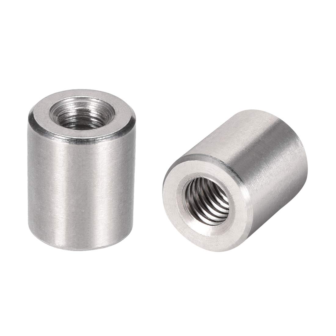 sourcing map Round Connector Nuts, M5x12mm Height Sleeve Rod bar Stud Nut Stainless Steel 304, Pack of 10