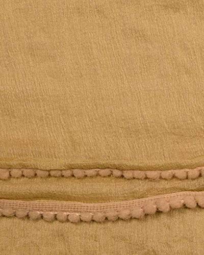 women's solid (plain) pure cotton free size dupatta with designer lace