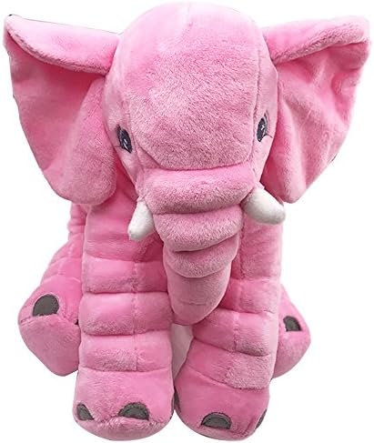 VENYSS 12'' Plush Elephant Stuffed Toy for Baby Pink&Grey(Pink)
