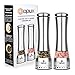 OPUX Electric Salt and Pepper Grinder Set | Battery Operated Pepper Mill with LED Light, Automatic Stainless Steel Salt Shaker, Adjustable Grind Coarseness | Curved Design