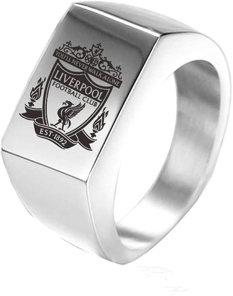 Wibbosad Men's and Women's Stainless Steel Football Ring Liverpool Team