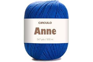 Circulo Anne Yarn, 100% Mercerized Brazilian Virgin Cotton - Cotton Yarn for Crocheting and Knitting - Soft Yarn, Blue Yarn Art - Fingering Weight Yarn, 547 yds, 5.19 oz - Color 2829 - Ball Blue