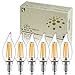 keymit Latest Generation C32T 4W LED Candelabra Light Bulb 3-Way Dimmable Without Dimmer,3 Brightness Levels (Low 10%, Medium 50%, High 100%) E12 Base Soft White Perfect for Chandelier Lighting 6Pack