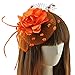 Coolwife Womens Fascinator Veil Flower Cocktail Tea Party Headwear (Orange)