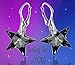 Royal Crystals Sterling Silver Made with Swarovski Crystals Grey Black Star Dangle Leverback Earrings