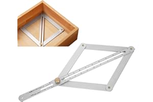 THINCOL Corner Angle Finder, 4?Fold Multifunctional Angle Measuring Ruler, 0-170° Goniometer Ruler Diagonal Ceiling Profiler, Woodworking Measuring Tool