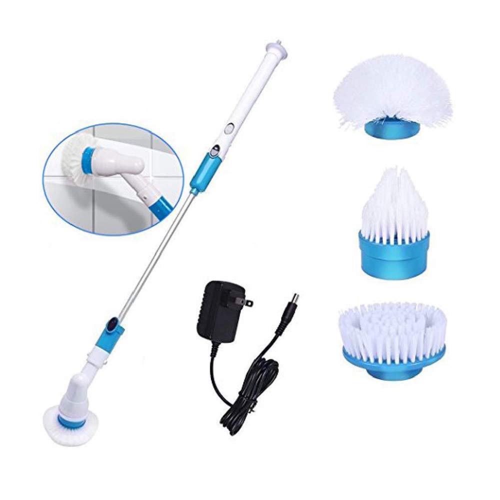 Pavadoo Electric Spin Scrubber Rechargeable 360 Cordless, Extension Handle, 3 Replaceable Brushes