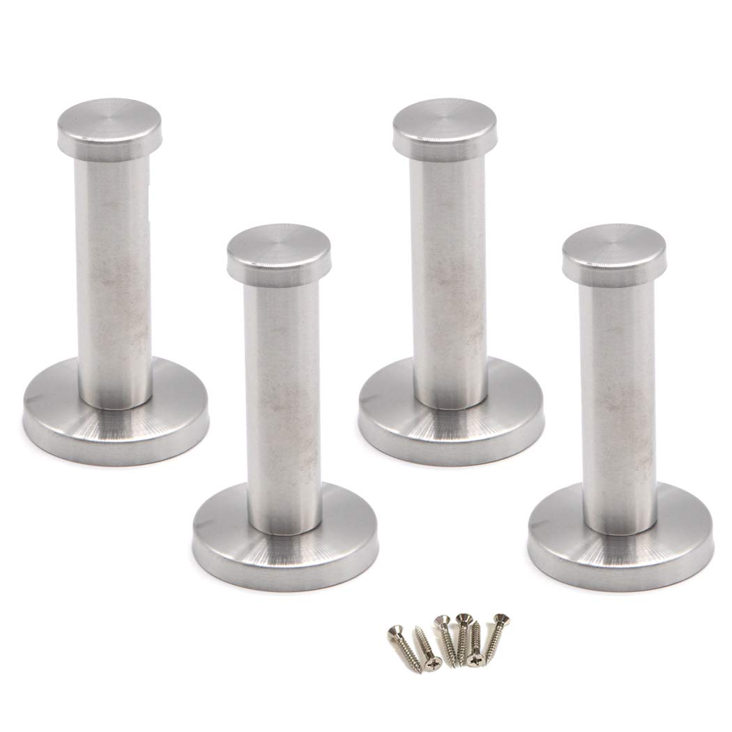 Stainless Steel Wall Mount Single Coat Hook Heavy Duty Towel Hook for Living Room,Bathroom Robe Hook with Screws(4PCS)