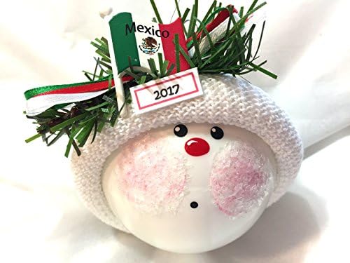 SALE Mexico Souvenir Gift Flag Christmas Ornament Mexican Hand Painted Hand Made Personalized and Themed by Townsend Custom Gifts - 513 BR