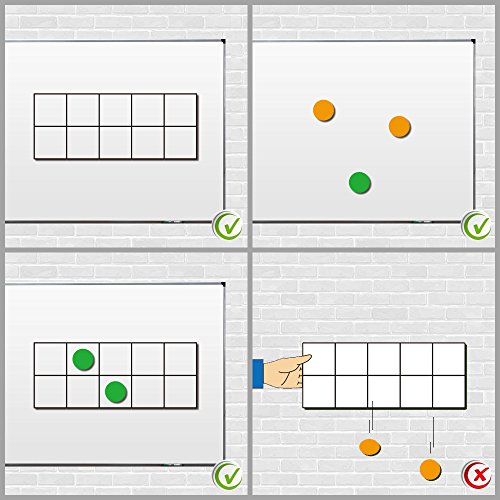 Magnetic Ten-Frame Set, including 5 frames (no hollowed out) and 55 colorful discs