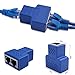 RJ45 Splitter Connectors Adapter HUACAM Ethernet Splitter 1 to 2 Dual Female Port Compatible with Cat 5 / Cat 6 / Cat 7 LAN Splitter Ethernet Socket Connector Splitter Plug Adapter - Navy Blue