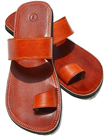 Men Biblical Leather Sandals Jesus Sandals Brown Finger Style Hippie Indian Sandals