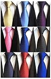 YanLen Lot 9 PCS Classic Men's 100% Silk Tie Necktie Woven JACQUARD Neck Ties (Set 2)
