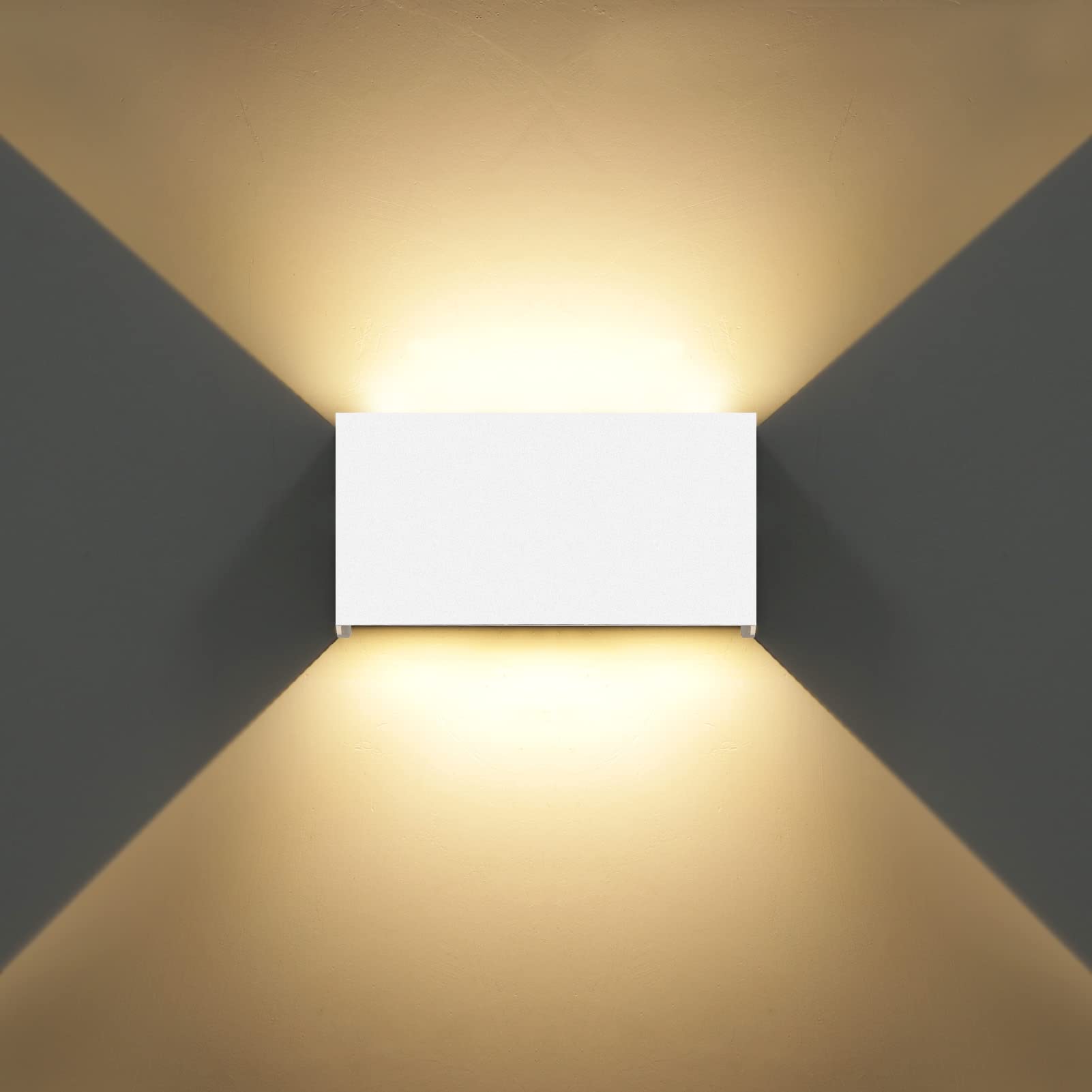 KAWELL 12W Modern Wall Light LED Wall Lamp Up Down Adjustable Beam Angle Aluminum Wall Wash Light LED Waterproof IP65 Indoor Outdoor for Bathroom Bedroom Corridor Living Room Stair Garden, White 3000K — image 1