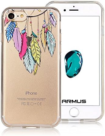 iPhone 7 Case [Floral Pattern] ARMUS Premium Quality 3D Print Transparent Hard PC Back Cover + Shock Absorbing Soft Bumper Protective Case for 4.7 inches iPhone 7 (Dream Catcher 7)