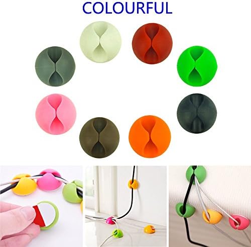 Desktop Cable Organizer - Wire Clips Cord Organize for Your Computer- Electrical, Charging or Mouse Cord - 20pcs