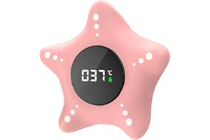 LEDFAAH Safety Baby Bath Thermometer, Auto On & Off Bathtub Thermometer Floating Toy, Digital Bathing Water Temperature Warni