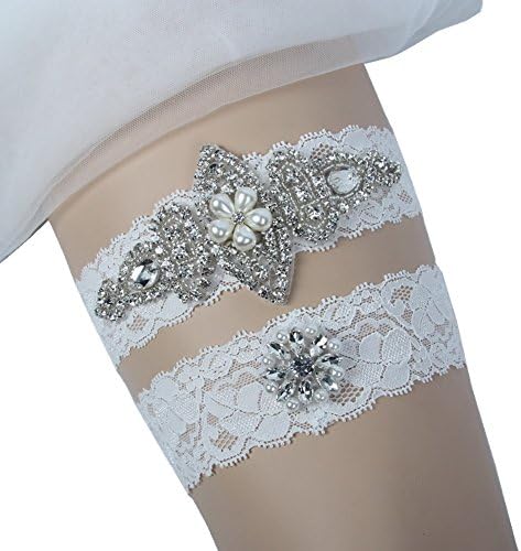 Wedding Garters for Bride White Bridal Garters Keep and toss