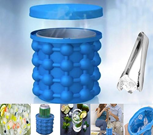 Ice Cube Maker Genie - Silicone Ice Bucket Dual-use Revolutionary Space Saving Ice Genie Kitchen Tools with Tong