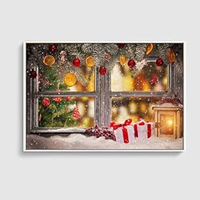 Framed Canvas Home Artwork Decoration Merry Christmas Canvas Wall Art for Living Room, Bedroom - 16x24 inches