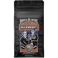 Bones Coffee Company Bluesberry, Blueberry Flavored Coffee Beans & Ground Coffee, 12 oz, Flavored Coffee Gifts, Flavored…