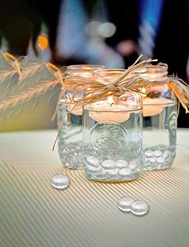 Joyclub Clear Flat Marbles, Pebbles, Glass Gems for Vase Fillers, Party Table Scatter, Wedding, Decoration, Aquarium Decor, Crystal Rocks, 1 lbs (Approx 100 pcs) - Thumbnail 6