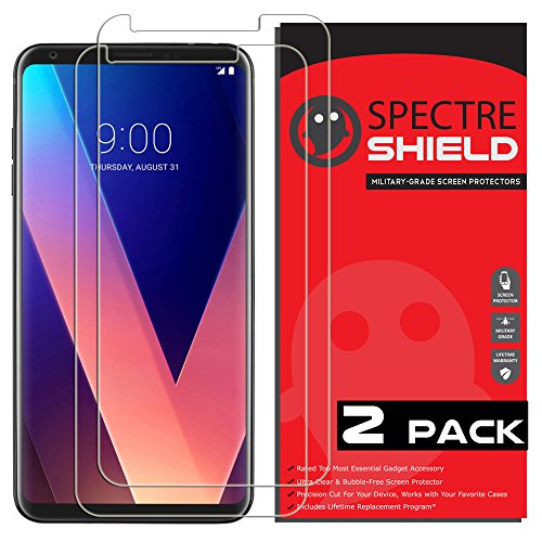 [2-PACK] LG V30+ Plus Screen Protector by Spectre Shield Full Coverage Invisible HD Clear Anti-Bubble Anti-Scratch Film