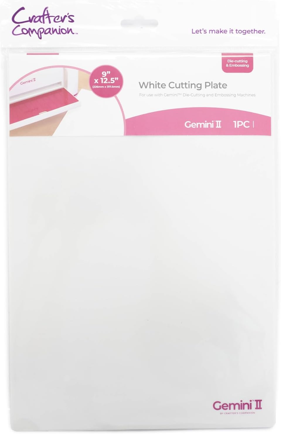 Crafter's Companion Gemini II Replacement Plate 9x12.5 White 2pk