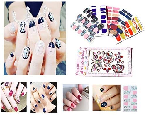 6 Different Sheets Nail Design Manicure Nail Polish Strips Nail Wraps Gel Nail Stickers/Bling Bling Cubic Stickers 1 (AA)