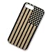 Wood iPhone Case - iPhone 7 Plus/iPhone 7 Plus Case - WDPKR Wooden Phone Cover - Unique High Contrast Black Painted Wood Bumper Accessory for Apple iPhone 7 Plus (American Flag)