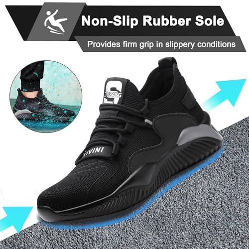 Safety Shoes for Men Women Work Shoes with Steel Toe Lightweight Safety Shoes Comfortable Safety Sneakers 36-46EU